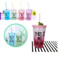 Sitwell Frosty Jar Freezing Gel Mug with straw and lid for Juice, Soft Drinks, Water 350 ml Sipper..
