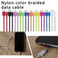 HA Colorful Nylon Braided Micro USB Cable Data Sync USB Charger Cable For Android-Blue 1m. 
