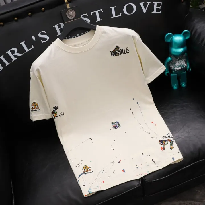 Top%20Embroidery%20Man%20Tee%20Shirts%20Katoen%20T%20Shirt%20for%20Men%20Heather%20Print%20Green%20Watercolor%20Korean%20Clothing%20Funny%20Stylish%20Xl%20Cool%20Kpop%20S%20-%20Image%204