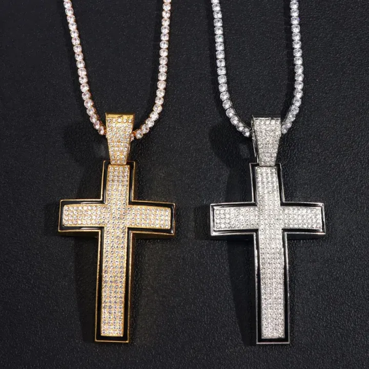 Punk%20Luxury%20Rhinestone%20Big%20Cross%20Pendant%20Cuban%20Necklace%20For%20Women%20Hip%20Hop%20Iced%20Out%20Cuban%20Link%20Chain%20Necklace%20Rapper%20Men%20Jewelry%20-%20Image%205