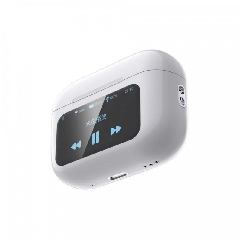 Airpods A9 Pro Touch Screen Display Earbuds A9 Pro Wireless Earbuds TWS In-Ear Earbuds - China Version White