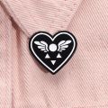 Pixel-Style Delta Rune Symbol Enamel Pin Game Black Love Heart Brooch Role Pin Lapel Backpack Badge For Playing Game Player. 