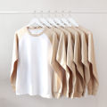 250g heavy milk tea khaki raglan sleeve cotton solid color long sleeve t-shirt men's loose women's couple wear early autumn.