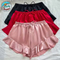 Premium Silk Ruffle Trim Shorts – Regular Fit Sleepwear.
