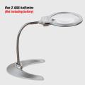 Illuminated Desk Table Led Lamp Magnifying Glass 2X 5X Magnifying Table 2 LED Reading  Painting magnifier Tools Gift. 