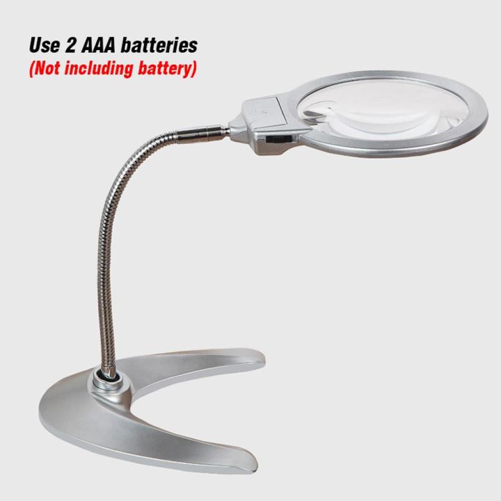Illuminated Desk Table Led Lamp Magnifying Glass 2X 5X Magnifying Table 2 LED Reading  Painting magnifier Tools Gift