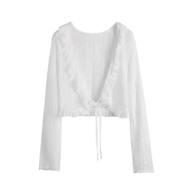 Lace%20Ruffle%20Shirt%20Y2Y%20Korean%20Summer%20Cardigan%20Sunscreen%20Women%20Casual%20Fashion%20Long%20Sleeves%20Short%20Shirts%20Sun%20Protection%20Clothing%20-%20Image%204