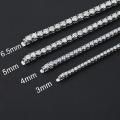 5mm Diamond 3/5/6. Men's 925 Moissanite Tennis Necklace with Certificate Women's Sterling Silver Gold Plated Choker Bracelet.