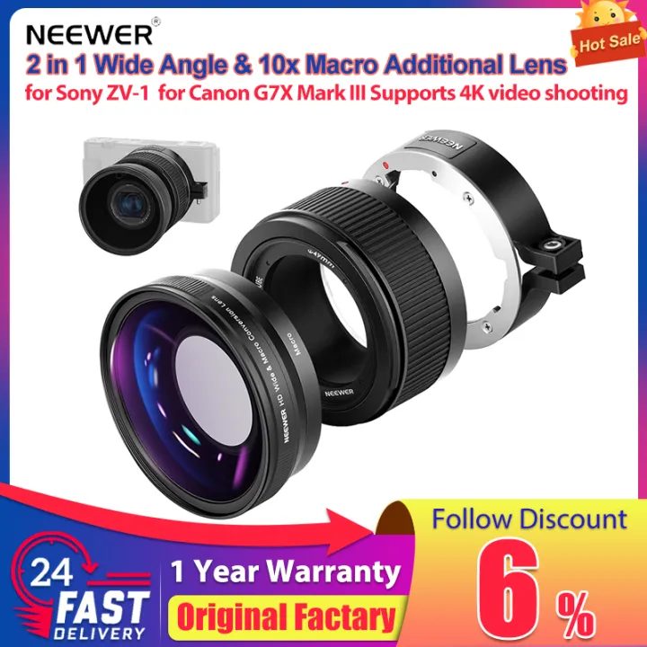 NEEWER in Wide Angle 10x Macro Additional Lens for Sony ZV-1
