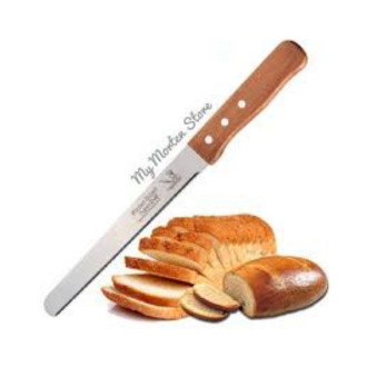 10 INCH Cake Knife Stainless Steel Fine-Tooth Knife with Wooden Handle Bread Cutting Tools