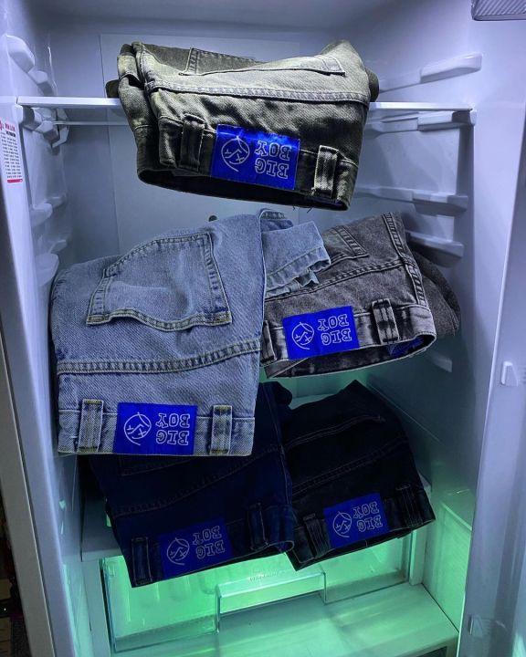 Retro Blue Baggy Jeans Hip Hop Streetwear Big Boy Jeans Y2K Pattern Embroidery Pants Men Women Fashion Pants Clothing