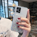Casinglee for OPPO F21 Pro case Shiny Ring Glitter Soft Transparent Holder Stand Back cover with String Casing hp for OPPO Reno7 4G Phone cases cover Stars Moon Girls. 