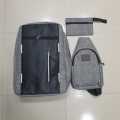 3 Pieces Bag Combo Bag Pack (Ash+Black ).