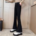 Girls' pants spring and autumn 2024 new girls big kids slim net red foreign fashion children's spring denim flared pants.