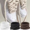 8mm Bold Round Thick Shoelaces Linen Cotton Sneakers Laces for Shoes Cotton Rope Woven Shoe Laces 120/140/160CM Shoestrings. 