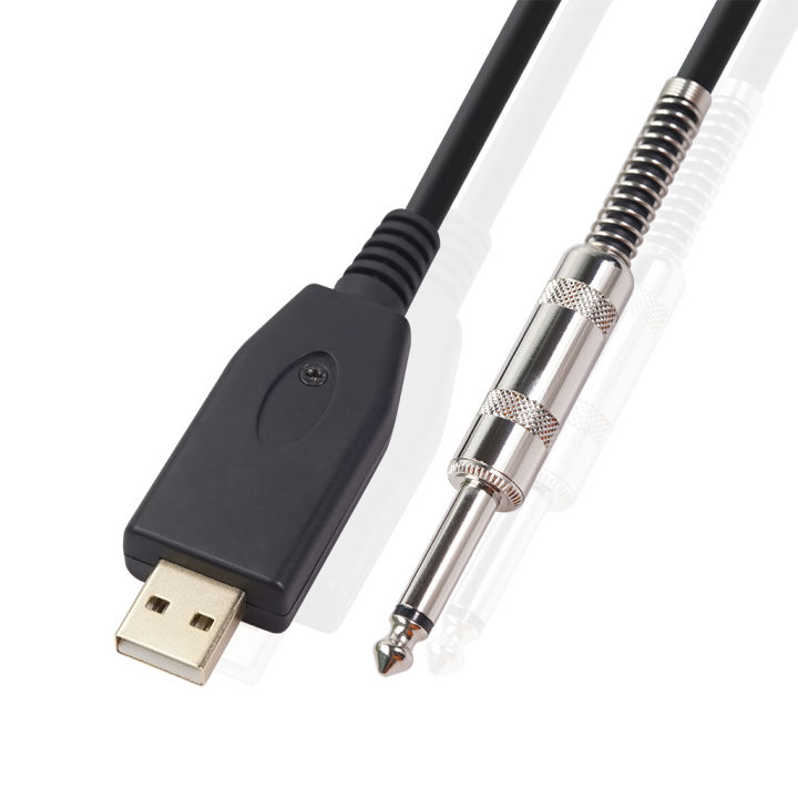 USB%20Guitar%20Cable%20,USB%20Guitar%20Interface%20Male%20to%206.35mm%20Gold-Plated%20Mono%20Plug,Nylon%20Braid%20Recording%20Cable%20-%20Image%202