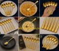 ✨ AD Tea Spoon Set ✨ 6 Pcs Set | 6 Inch | Premium Stainless Steel | Gold Finish.