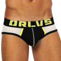 ORLVS (1 Pieces) Breathable Ice Silk Underwear Men Jockstrap Briefs Men Underpants Male Panties Print Mens Innerwear OR155. 