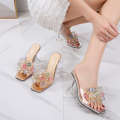 Cinderella Crystal Flower High Heel Sandals Stage Walk Show Hosting Car Model Malness Brand Large Women's Shoes.