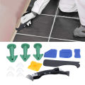 Sealant Finishing Tool, Push Pull Buttons Repair Gaps Caulking Tool Kit Grout Scraper Clean Residual Glue with Pads for Bathroom Window. 