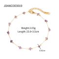 Uworld Stainless Steel Chain Handmade Anklets Bangle for Women Multicolor Mix Natural Stone Fashion Jewelry Wholesale.