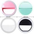 LED Ring Light Selfie Night Flasher For IPhone 7/ Samsung/ Xiaomi Smart Phone. 