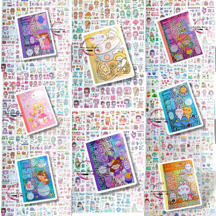 Kawaii Cute Sticky Scrapbooking Journal Decorative Sticker Book (24Sheet)