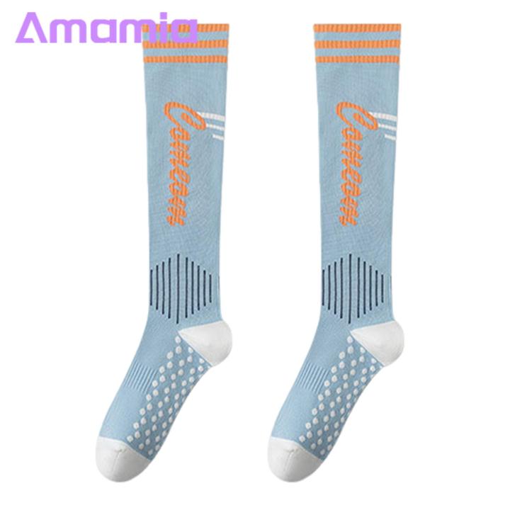 Anti-pilling Compression Socks Cozy Knee-length Winter Socks with Massage Soles for Women Anti-slip High Elasticity Warm Comfortable Yoga Stockings for Jogging Buyers' Favorite Compression Calf