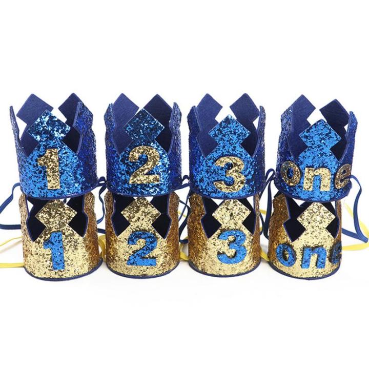 1%202%203%20Years%20Old%20Birthday%20Hat%20Baby%20Shower%20Decorative%20Headband%20Children's%20Party%20Crown%20Hat%20Blue%20Gold%20Birthday%20Crown%20Party%20Hats%20-%20Image%204