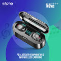 F9 Bluetooth Earphone v5.0 tws Wireless Earphone Led Display Sports Wireless Headset with Microphone-Black by Alpha. 