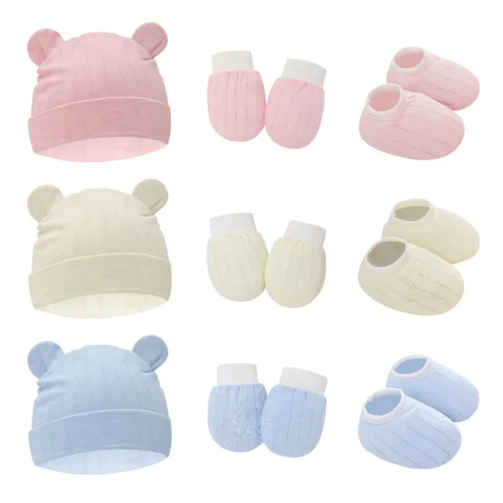 GC%20Newborn%20Beanie%20Hat%20Mittens%20Socks%20Set%20Lightweight%20Beanie%20Cotton%20Gloves%20No%20Scratch%20Mitten%20For%20Boys%20Girls%20-%20Image%204