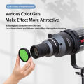 Conical Optical Snoot Photo Studio Accessory for LED Light Flash Strobe Light with Lens Bowens Mount 20 Gobos.