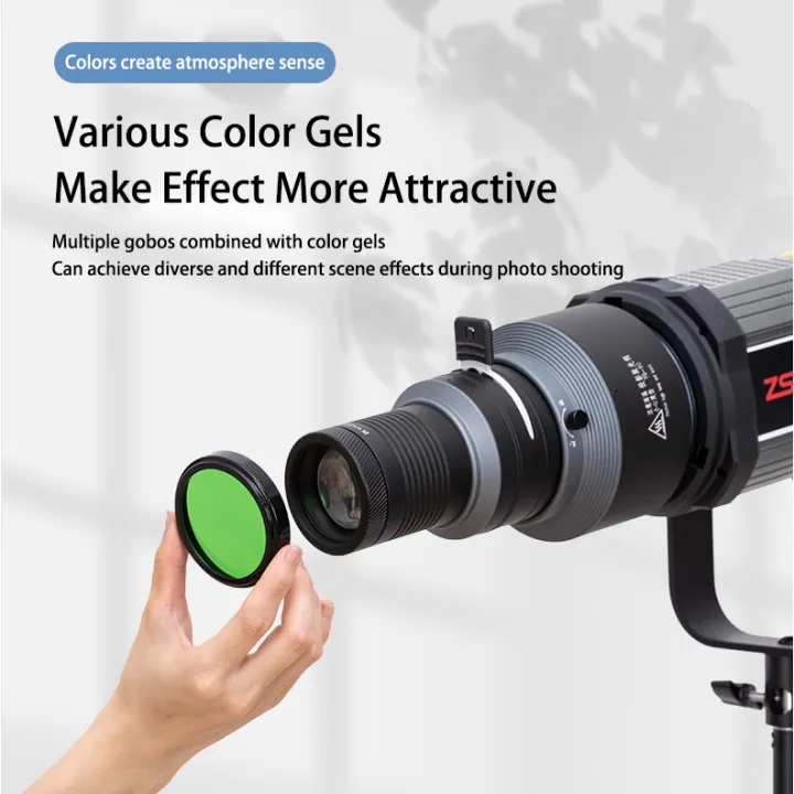 Conical%20Optical%20Snoot%20Photo%20Studio%20Accessory%20for%20LED%20Light%20Flash%20Strobe%20Light%20with%20Lens%20Bowens%20Mount%2020%20Gobos%20-%20Image%203