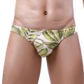 Fashion Summer Men Print Briefs Swim Trunks Swimming Pants Low Waist Swimsuit Hot Spring Tight Elastic Triangle Briefs. 