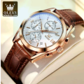 OLEVS High Quality Leather olives Hand watch for men- Avant-garde Remarkable. 