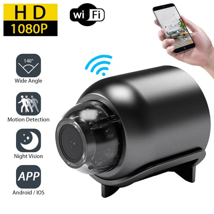 X5 Mini WiFi Camera Included Sound Detector App Control for Home Office Micro USB Baby Monitor Take Screenshots Record Videos_D Leathers