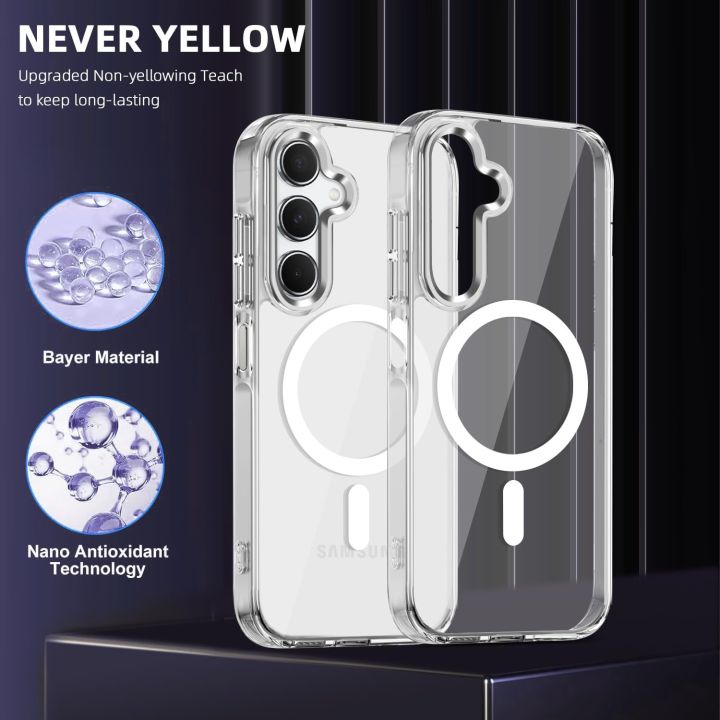 Samsung Galaxy A16 5G Non-Yellowing Clear Hard Polycarbonate Transparent Back Cover ,Compatible with MagSafe Charging
