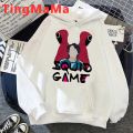 Korean Squid Game Hoodies Men Kawaii Cartoon Harajuku Unisex Winter Warm 456 Graphic Streetwear Funny Anime Sweatshirts Male.