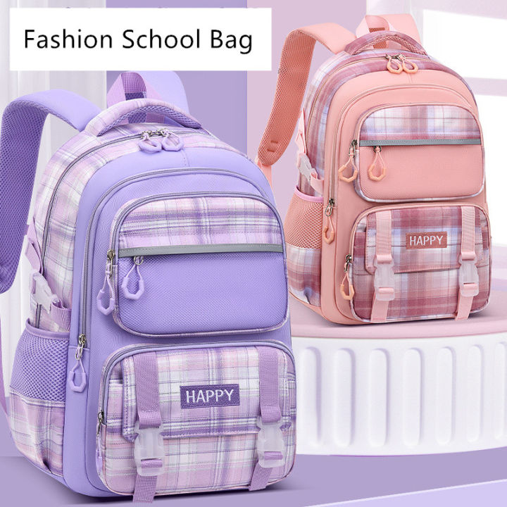 purple%20school%20bags%20for%20kids%20plaid%20book%20bag%20pink%20waterproof%20School%20backpacks%20for%20girls%20large%20capacity%20backpack%20with%20many%20pockets%20-%20Image%202