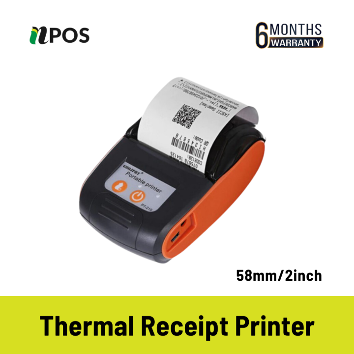PT-210 Portable Receipt Printer: Wireless, Fast, and Efficient Mobile Printing Solution POS Printer, 58mm 2-inch, Wireless Bluetooth & USB, Smartphone Control, Supports Android, iOS, and Computer Connectivity
