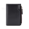 Vintage Men PU Leather Wallet Short Slim Male Purses Money Credit Card Holders with Zipper Men Wallet Money Bag. 