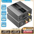 Navceker 96KHz Analog to Digital Audio Converter With RCA 3.5mm Jack Stereo to Optical Toslink SPDIF Coaxial Adapter for TV PS3. 