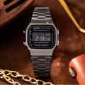 (Ready Stock) G Shock Men Watch Sport Digital Classic Square Watch Shockproof and Waterproof Stainless Steel Band Sports Business Wrist Watches with 2 Year International Warranty A168WGG-1B.