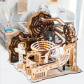 3D Wooden Puzzle Marble Run Set DIY Assemble Mechanical Model Building Kits STEAM Educational Toys for Adult Kids Birthday Gifts Superman. 