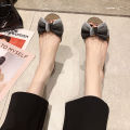 Bow Sandals Women's Clear Korean Version Flat Fish Mouth Beach Shoes Casual Vacation Bow Plastic Jelly Shoes.