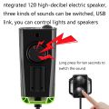 (New)3 In 1 Wireless Bicycle Code Meter Lamp Strong Light Front Light, Colour: Green.