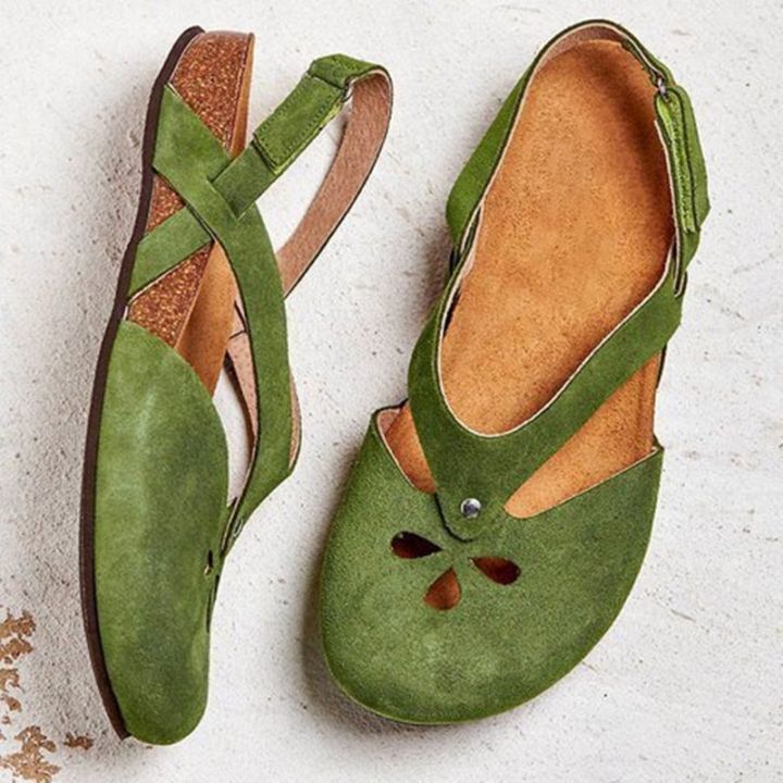 Foreign trade amazon wish2020 fashion 43 summer simple and generous ladies rear cutout flat sandals