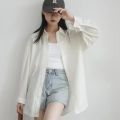 Fashion Casual Spring and Summer Sun Protection Shirt Korean Style Women2023New Niche Thin Simple Graceful Solid Color Shirt.