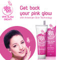 Glo On Pink Glow Cream with American Skin Technology | Enriched with Vitamin C,E, B3 & Glow Boosters| For Bright, Glowing, Spot Less Skin| Sun Protection| All Skin Types| 50 gm. 