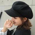 Autumn Winter Hats for Women Solid Plain Octagonal Newsboy Cap Men Ladies Casual Wool Winter Beret Women Painter. 